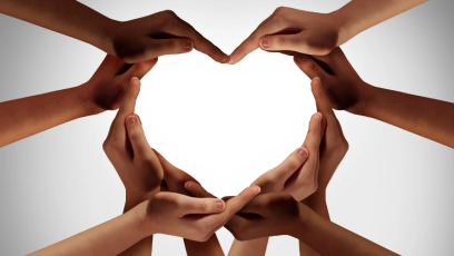 Hands forming a heart shape.