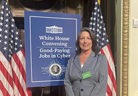 Rachelle Hall, GCC Faculty, at the White House in Washington DC.