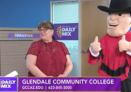 GCC President Tiffany Hernandez and the GCC Gaucho.