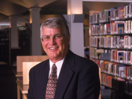 Phil Randolph in the Library Media Center